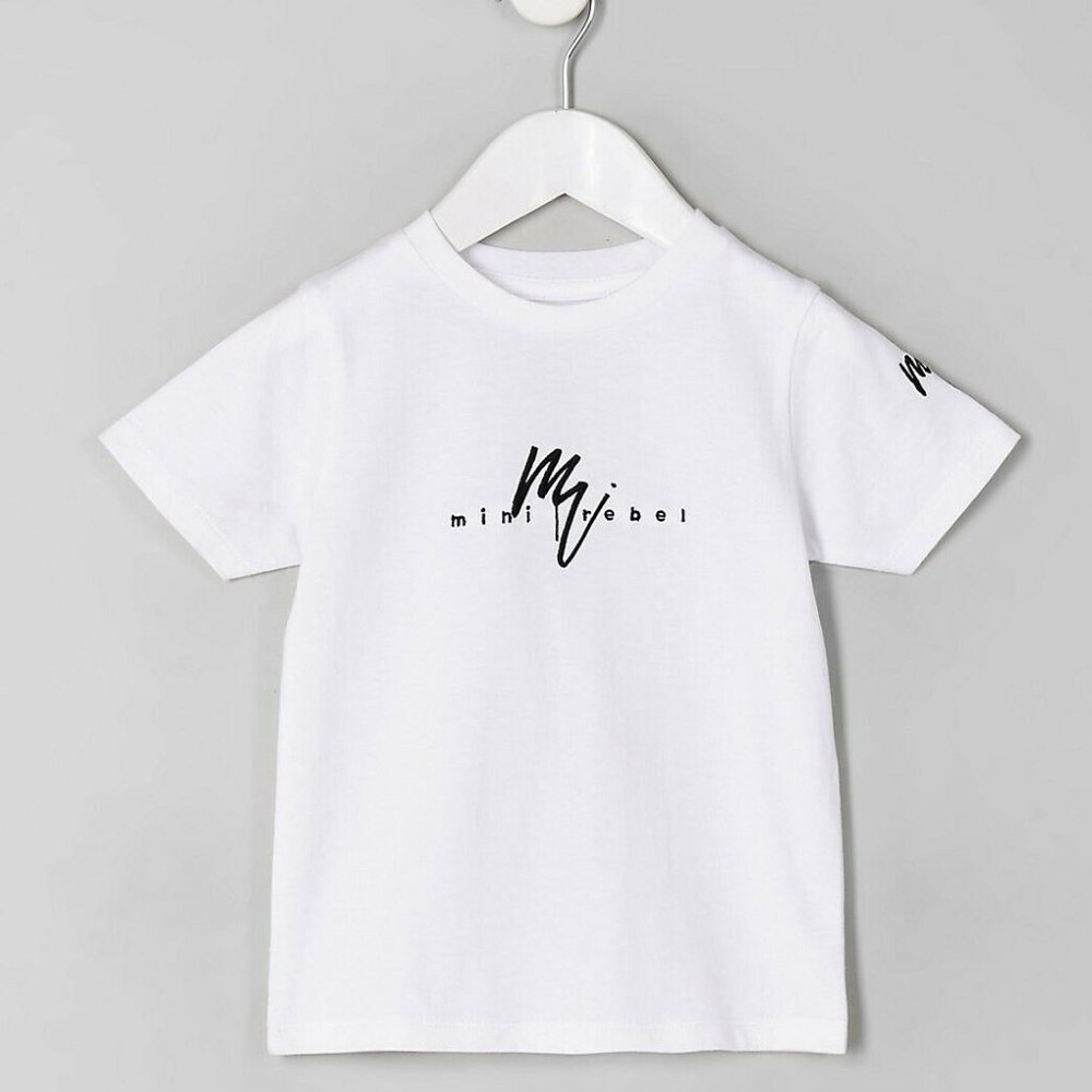 River Island Toddler Boys White 'Mini Rebel' Short Sleeve T-Shirt